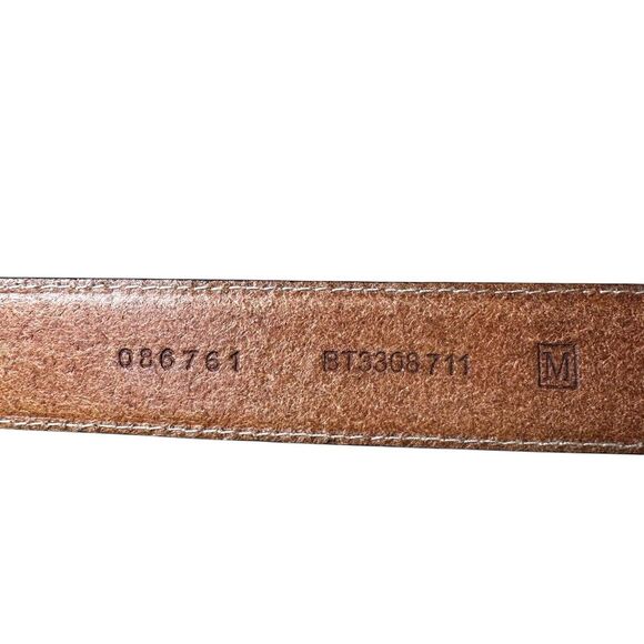 Fossil Metallic Leather Fleur De Lis Filigree Belt M | Y2K Chunky Bling Buckle - Picture 9 of 10